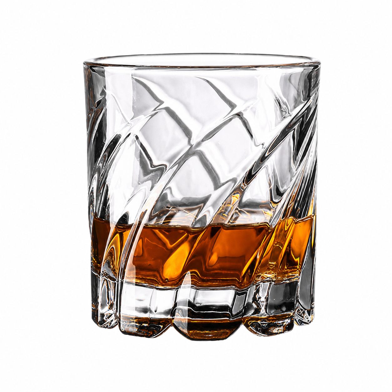 Spiral Twist Cut Whiskey Glass