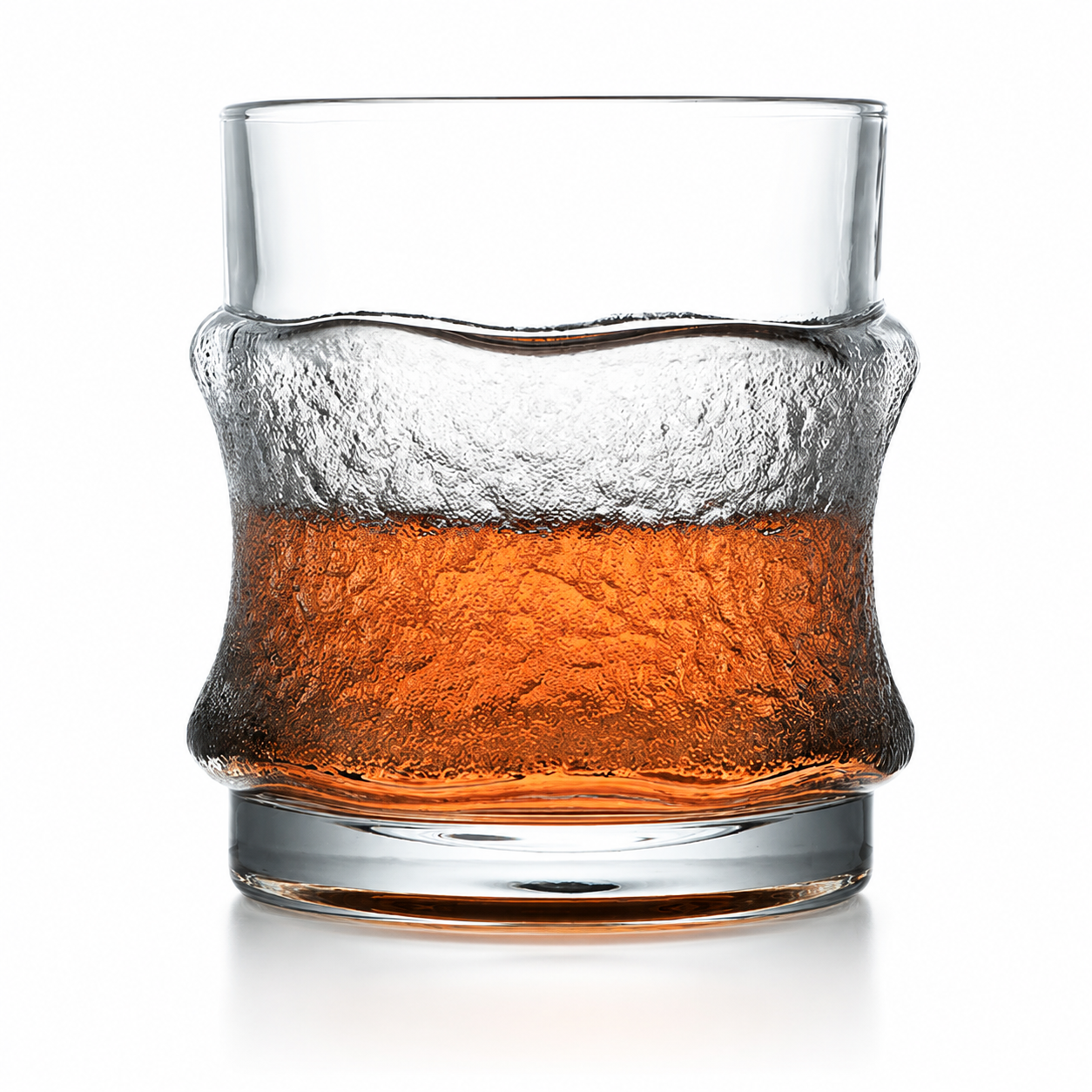 Wavy Textured Ice Whiskey Glass