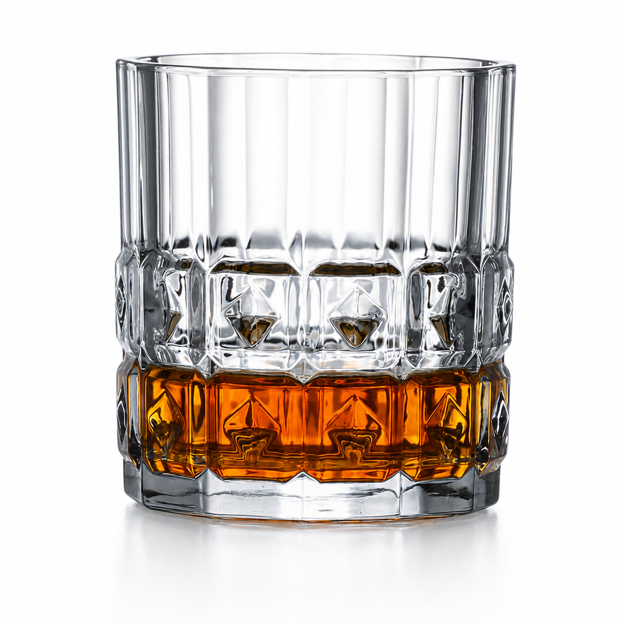 Vertical Paneled Diamond Whiskey Glass