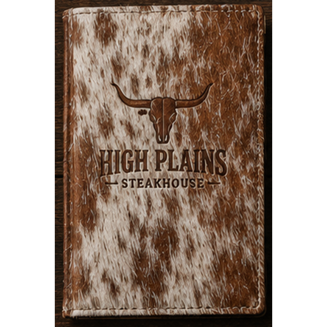 High Plains Menu Cover, Brindle Cowhide