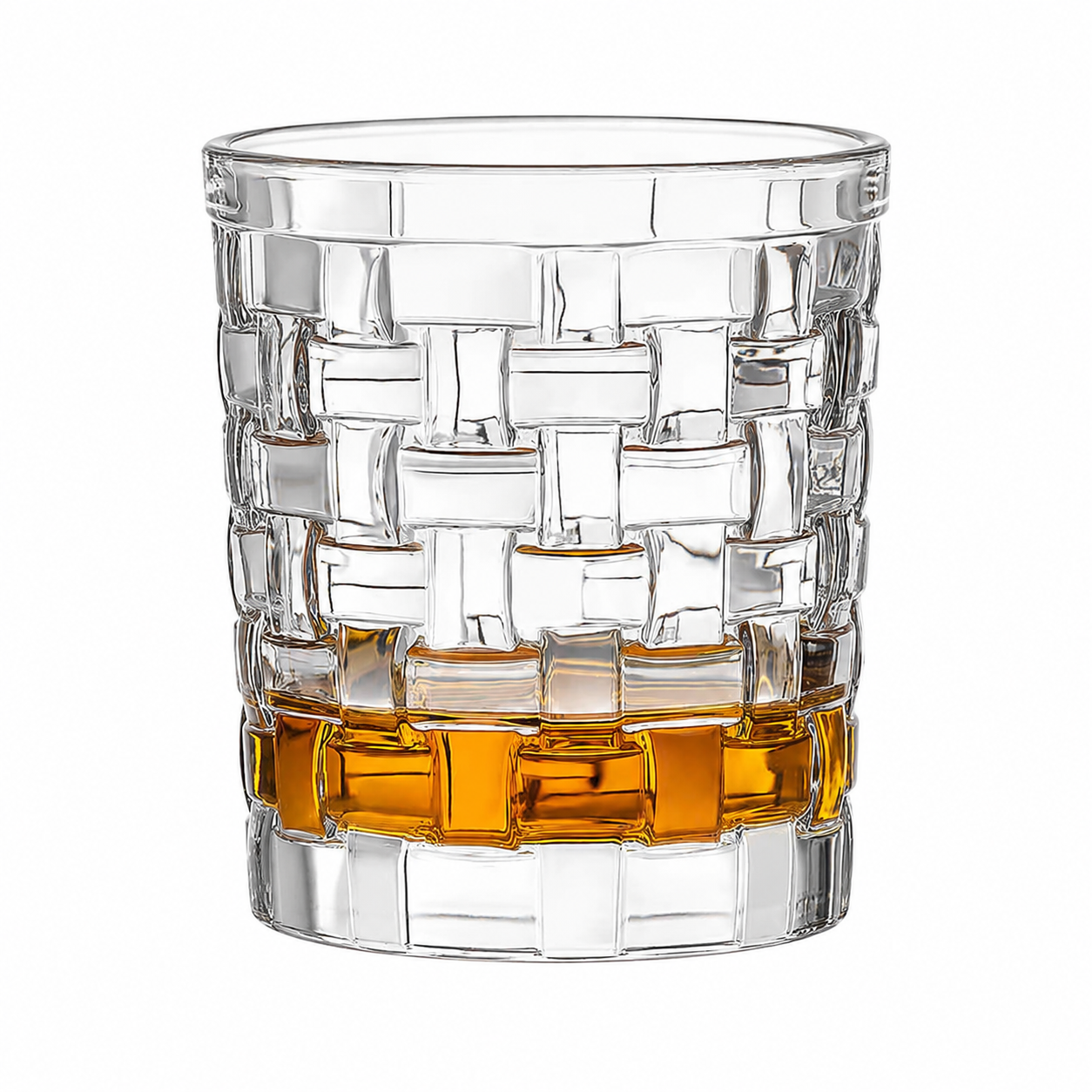 Basketweave Textured Whiskey Glass