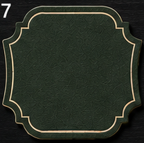 Racing Green Fancy Die-Cut Coaster, Gold Border