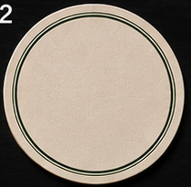 Cream Round Coaster, Double Green Border