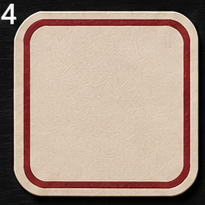 Rounded Square Coaster, Thick Crimson Border