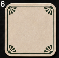 Rounded Square Coaster, Art Deco Green Corners