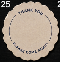Scalloped Coaster, Thank You Print