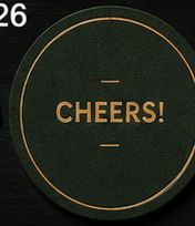 Racing Green Round Coaster, Cheers Print