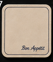 Rounded Rectangle Coaster, Bon Appetit Script