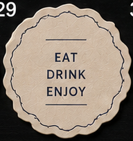 Scalloped Coaster, Eat Drink Enjoy