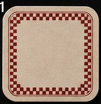 Rounded Square Coaster, Retro Checker Border