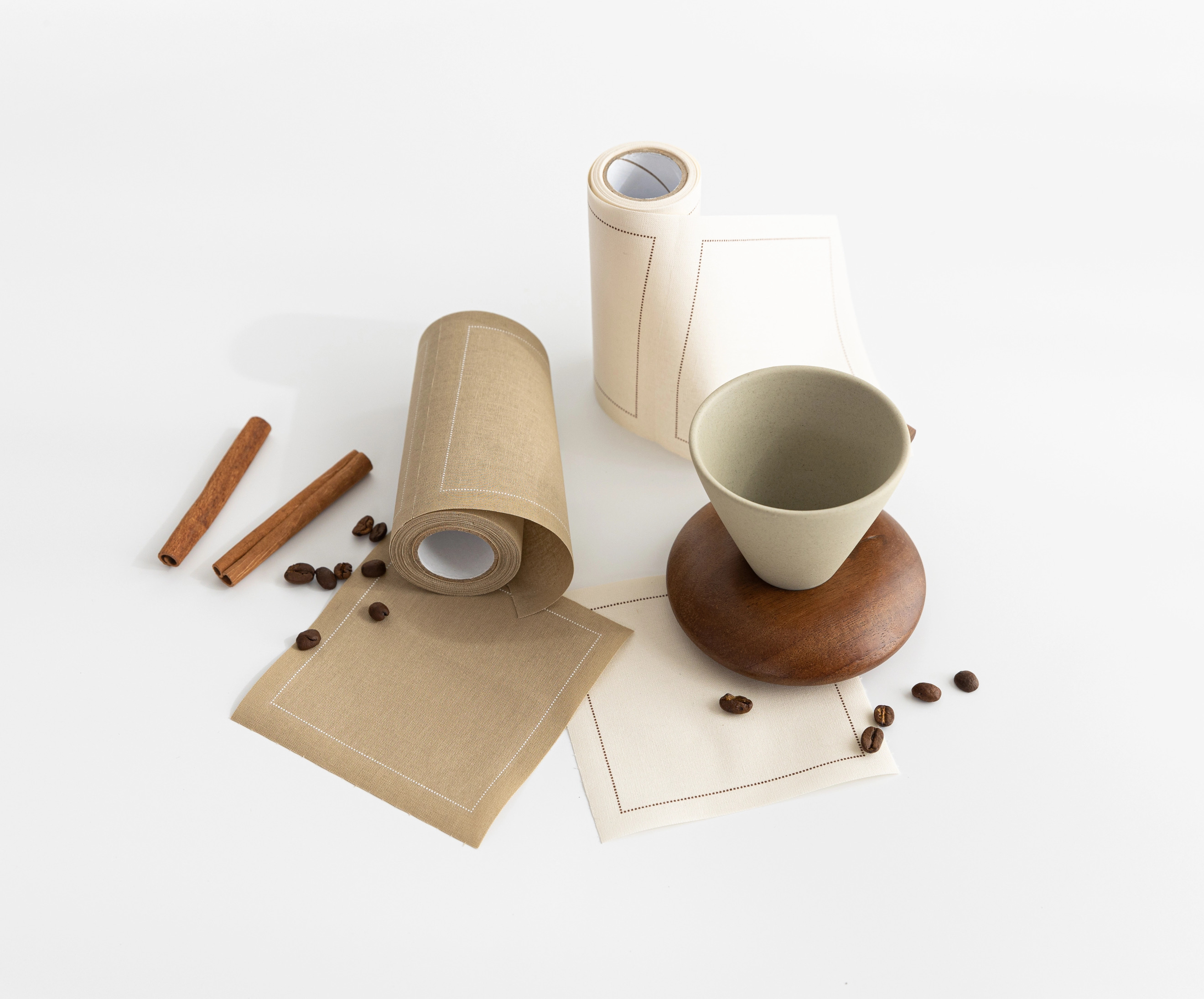 Disposable cocktail napkin 4x4 (Brown & Cream)