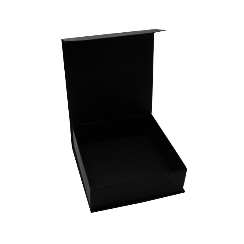 Black Gift Box Open Empty Square Interior