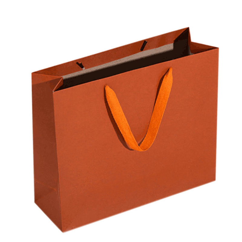 Burnt Orange Gift Bag with Orange Ribbon Handles