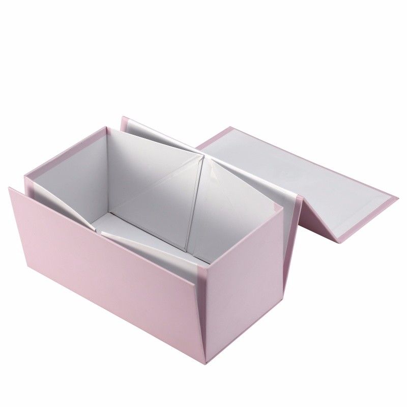 Pink Gift Box Open Showing White Interior