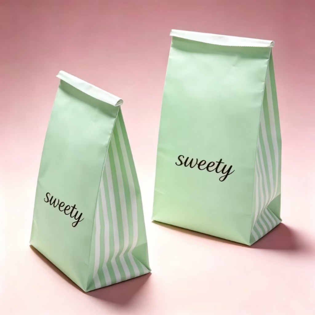 Sage Green Striped Sweety Bags Pair