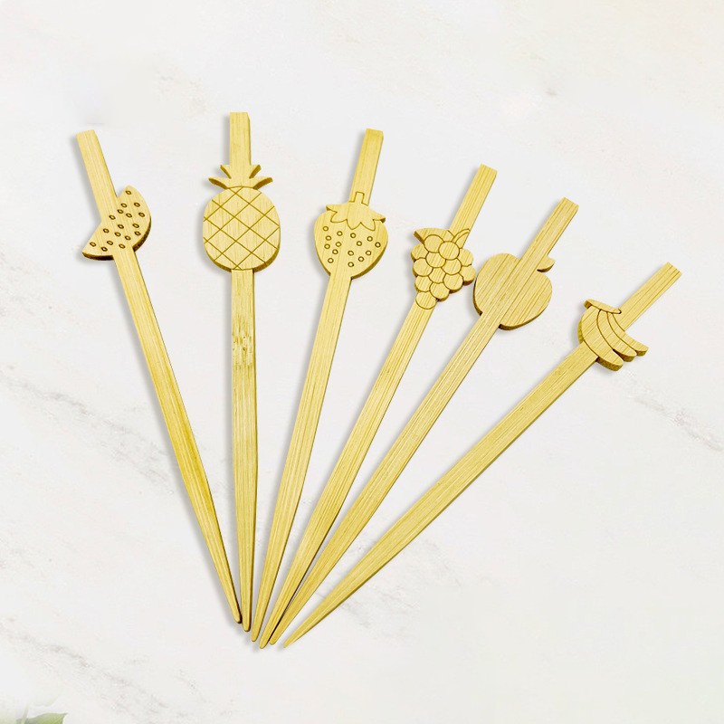 Bamboo Die-Cut Fruit Picks