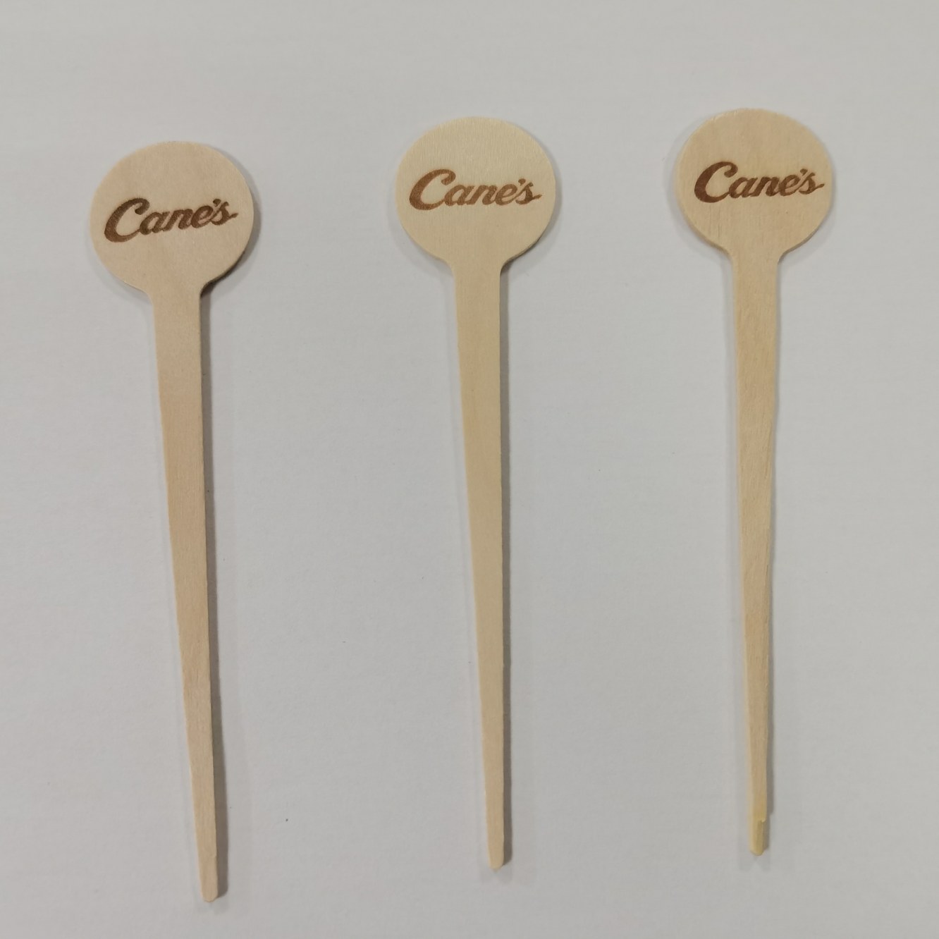 Bamboo Round-Top Picks, Natural with Logo Print