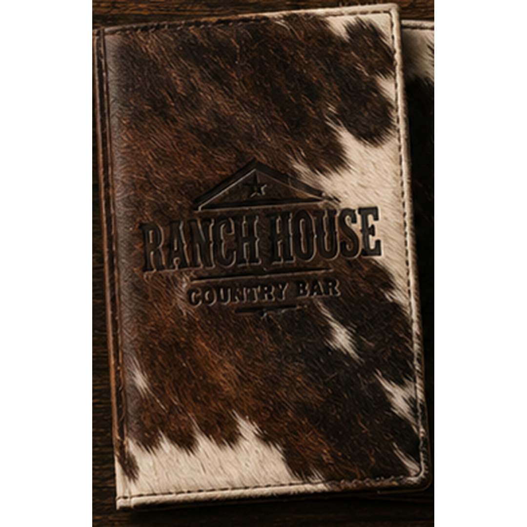 Ranch House Menu Cover, Brindle Cowhide