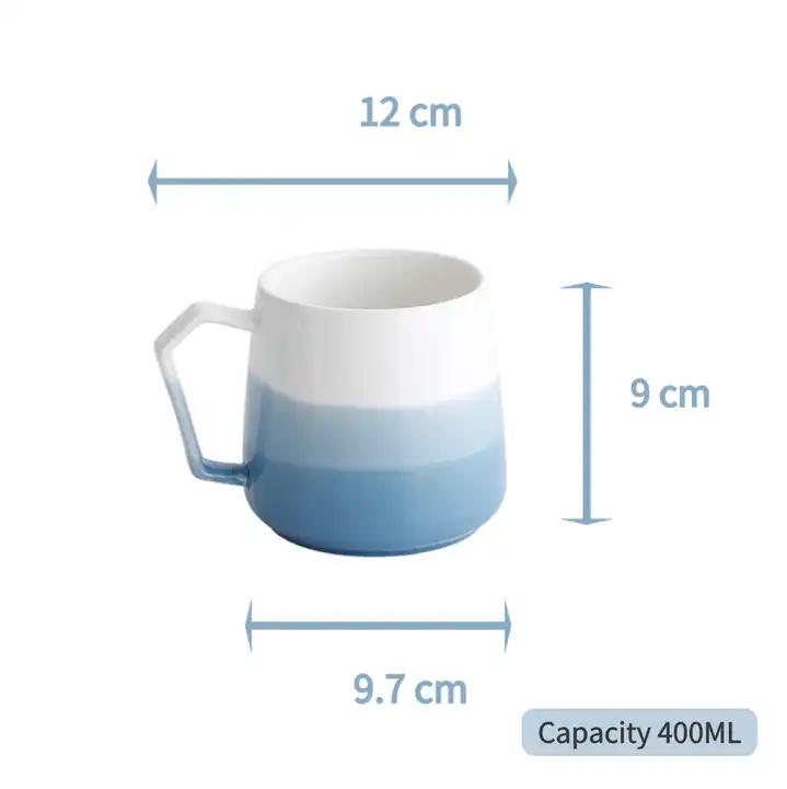 Gradient Glaze Ceramic Mug With Unique Handle Design