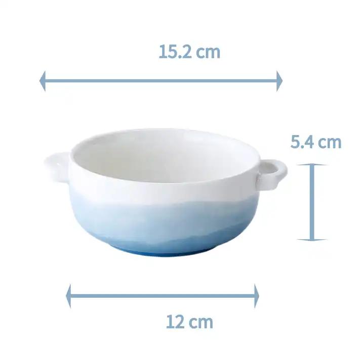 Gradient Glaze 4.75" Ceramic Double Handle Bowl