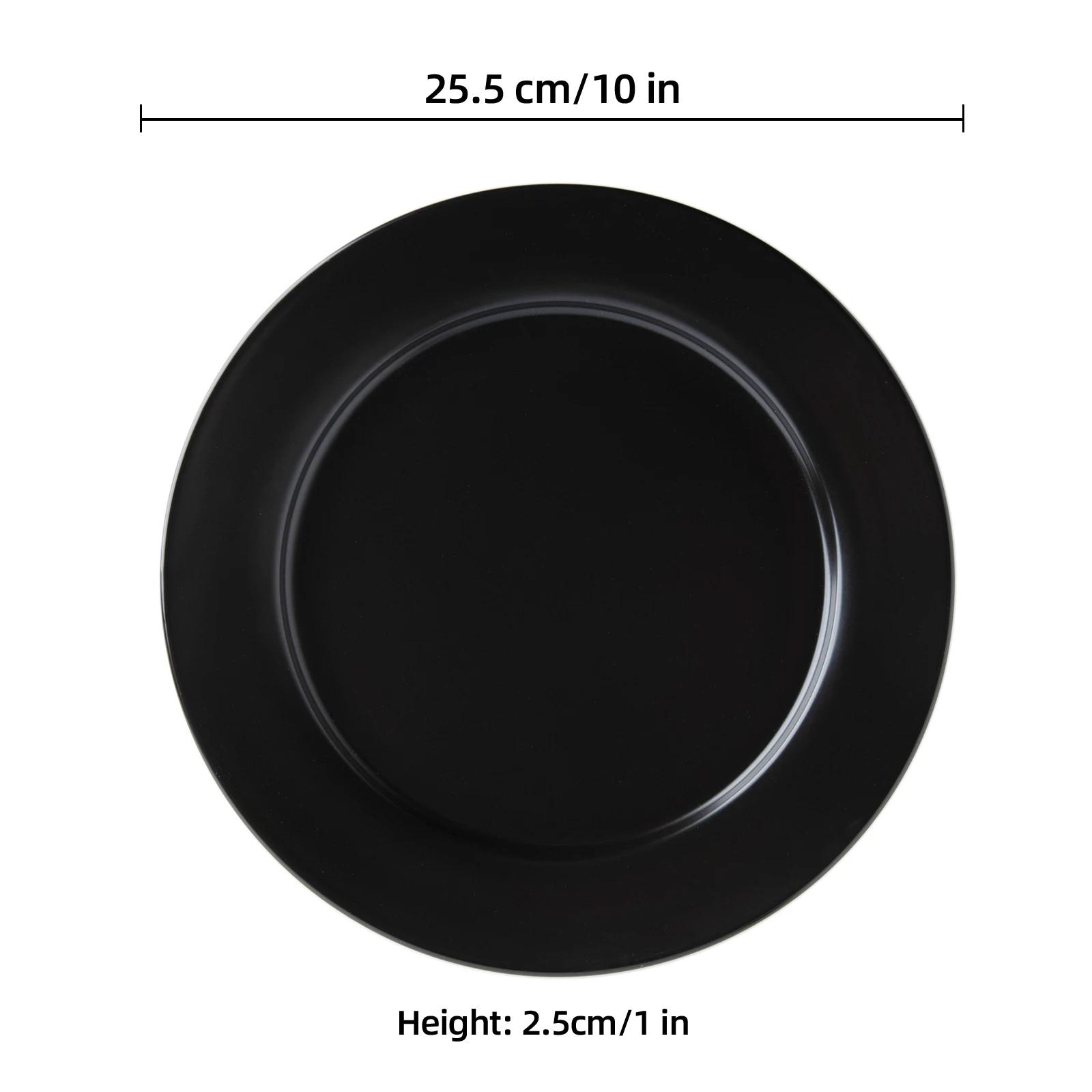 Matte Black Flat Dinner Plate 10"