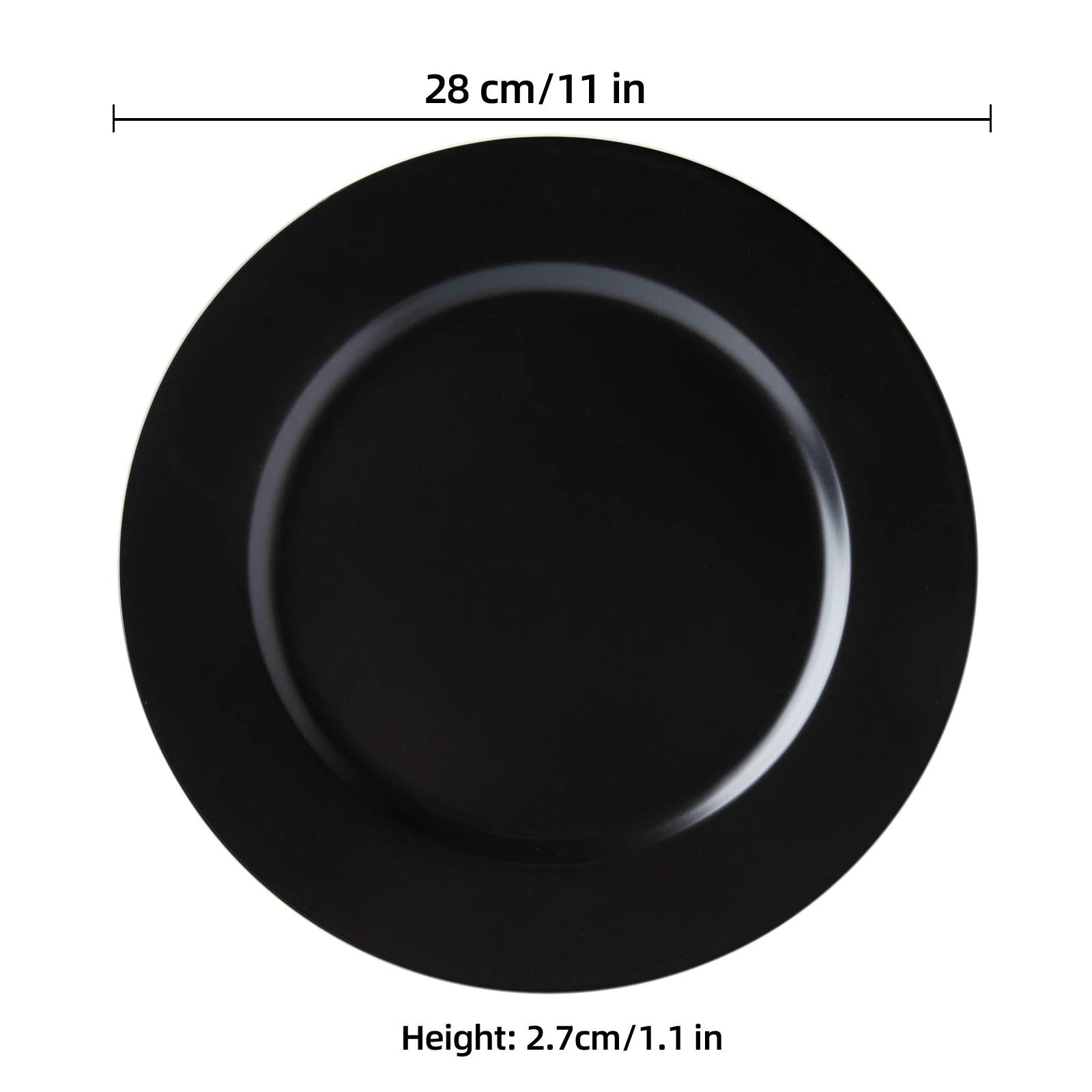 Matte Black Flat Dinner Plate 11"