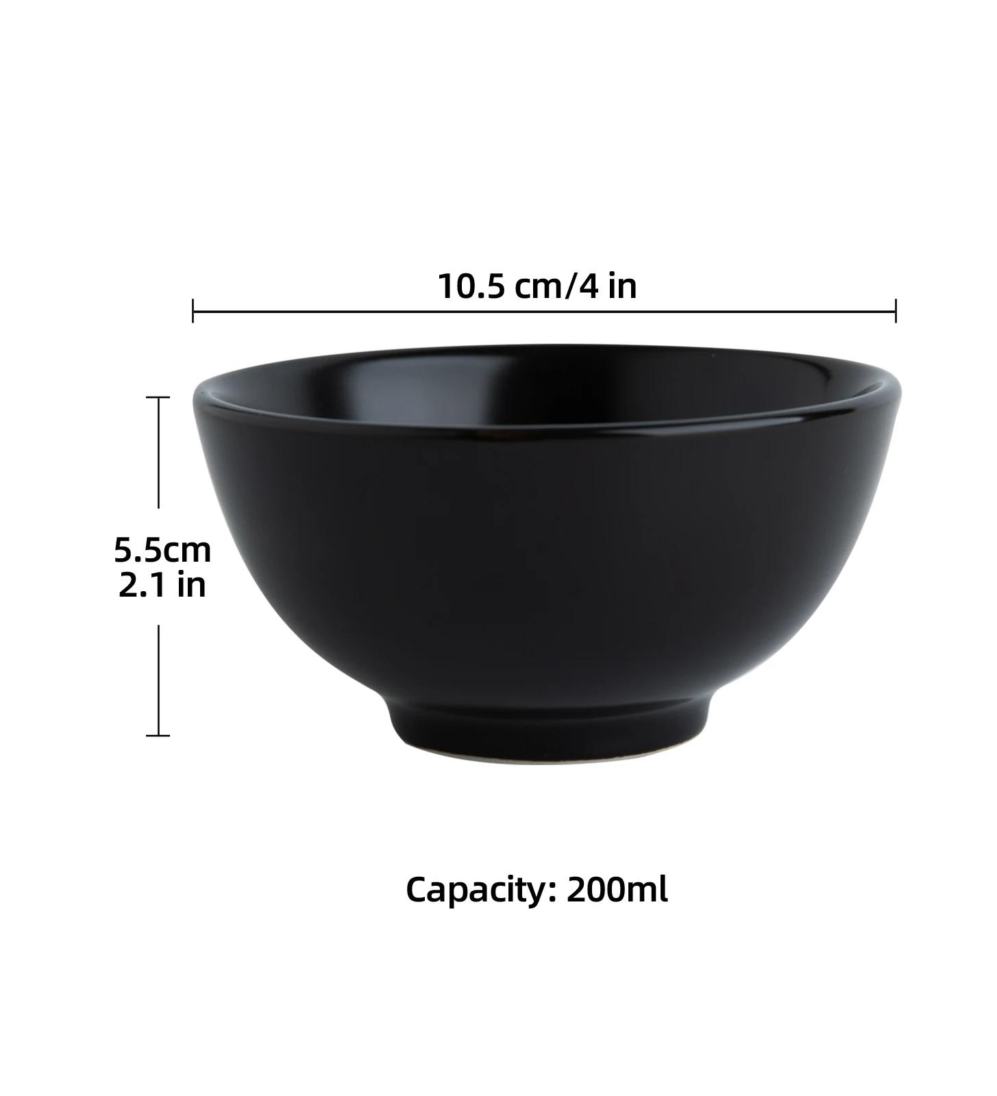 Matte Black Round Bowl 4"