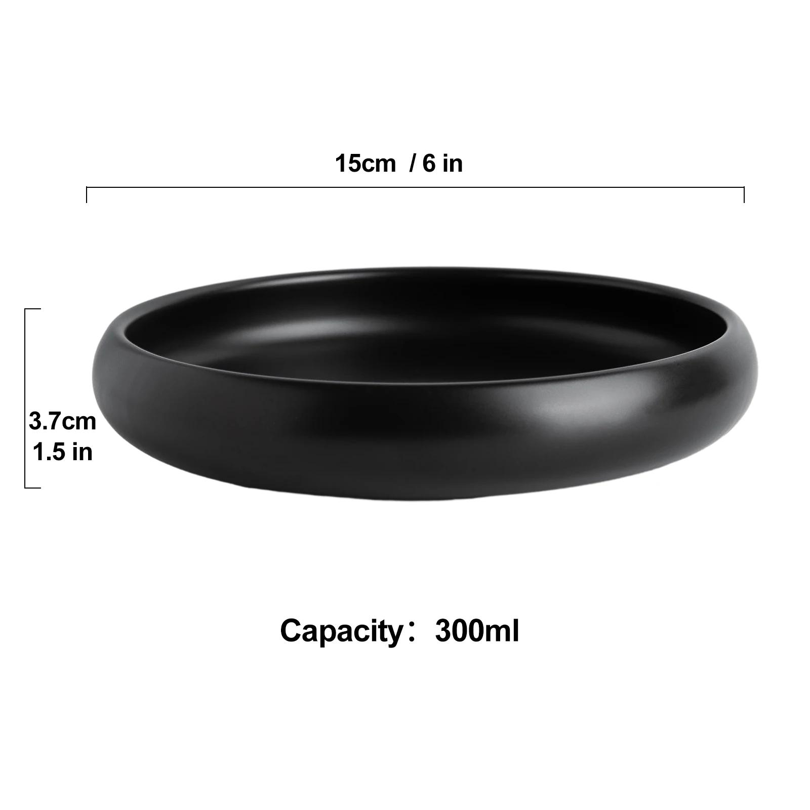 Matte Black Round Bowl 6"