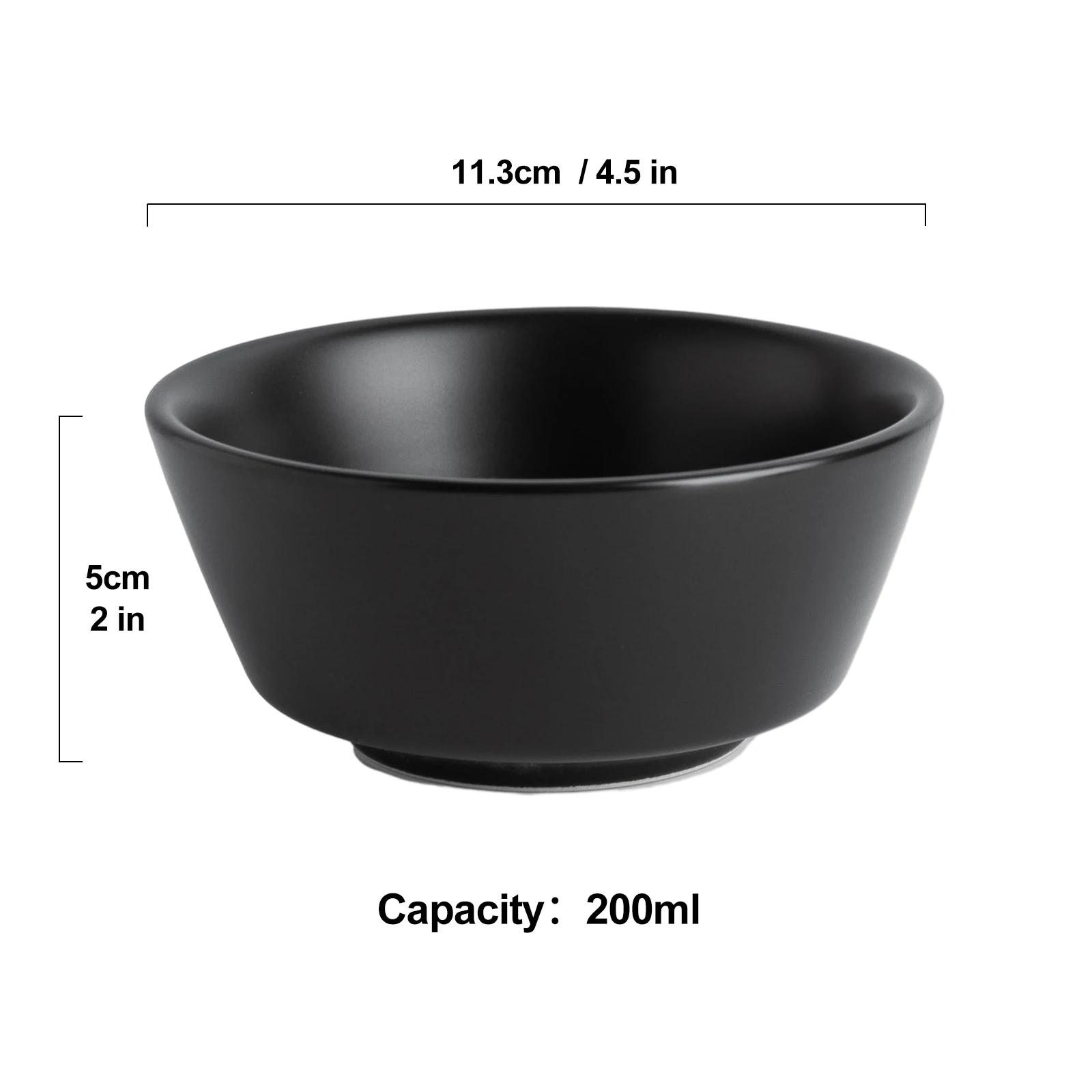 Matte Black Round Snack Bowl 4.5"