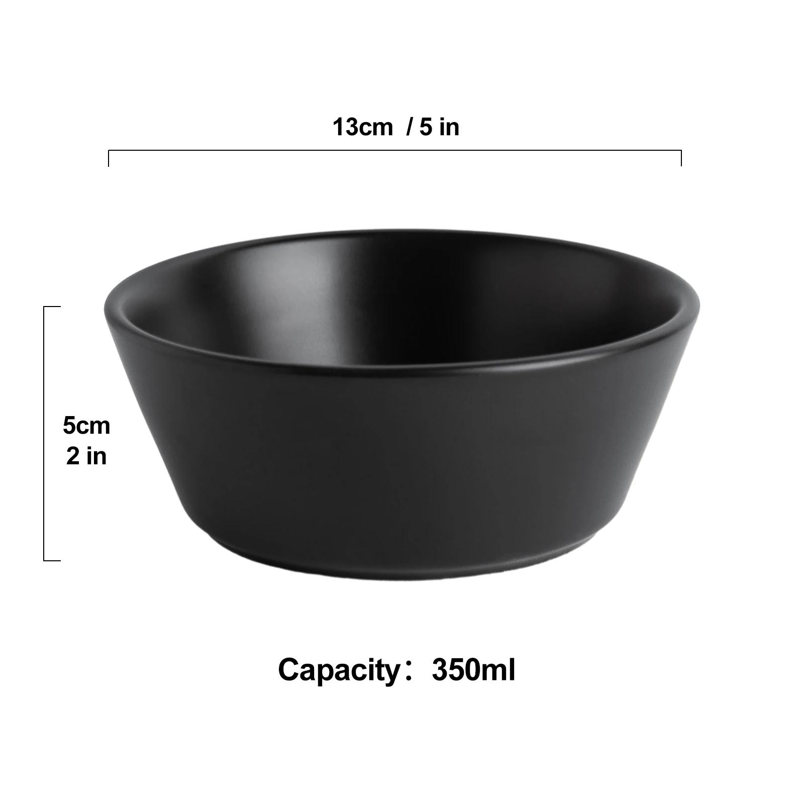 Matte Black Round Snack Bowl 5"