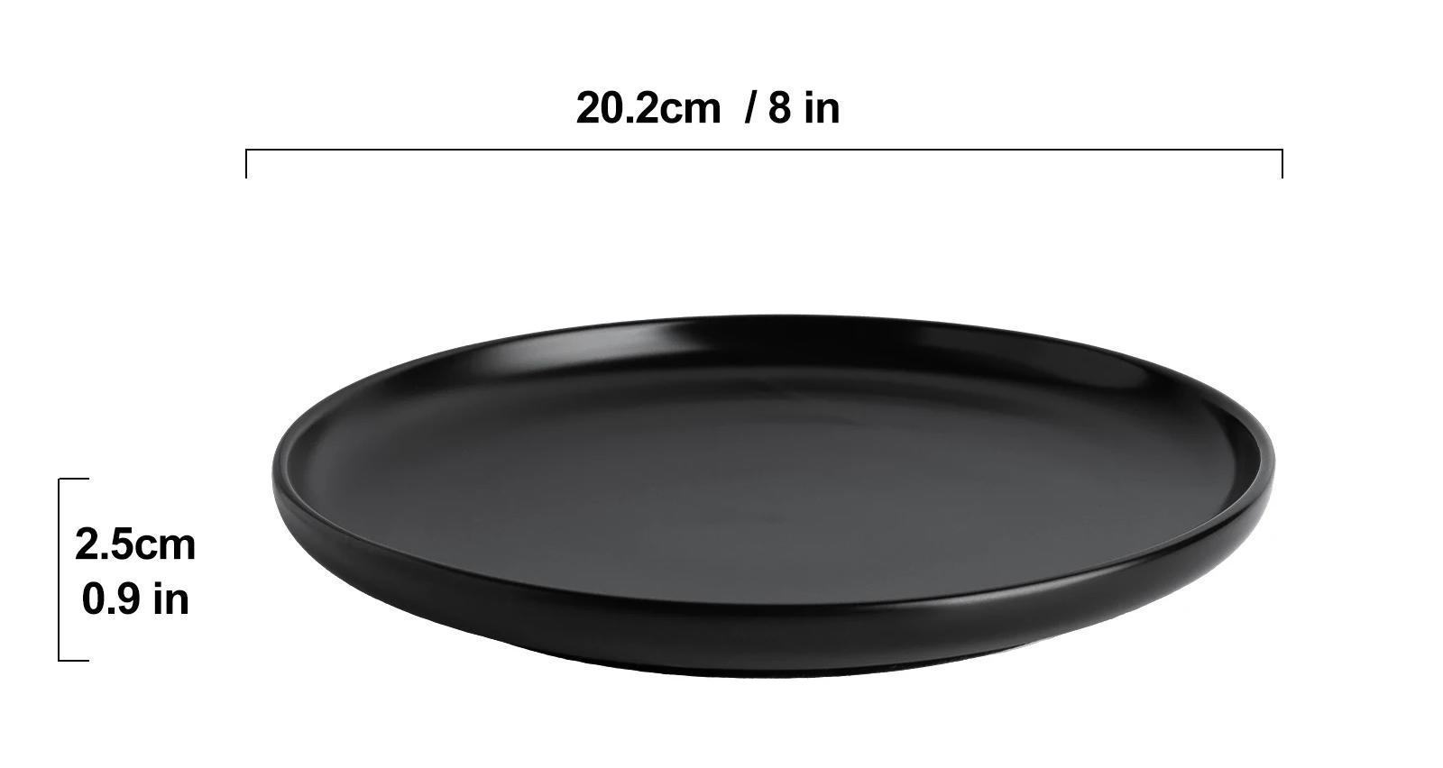 Matte Black Plate 8"