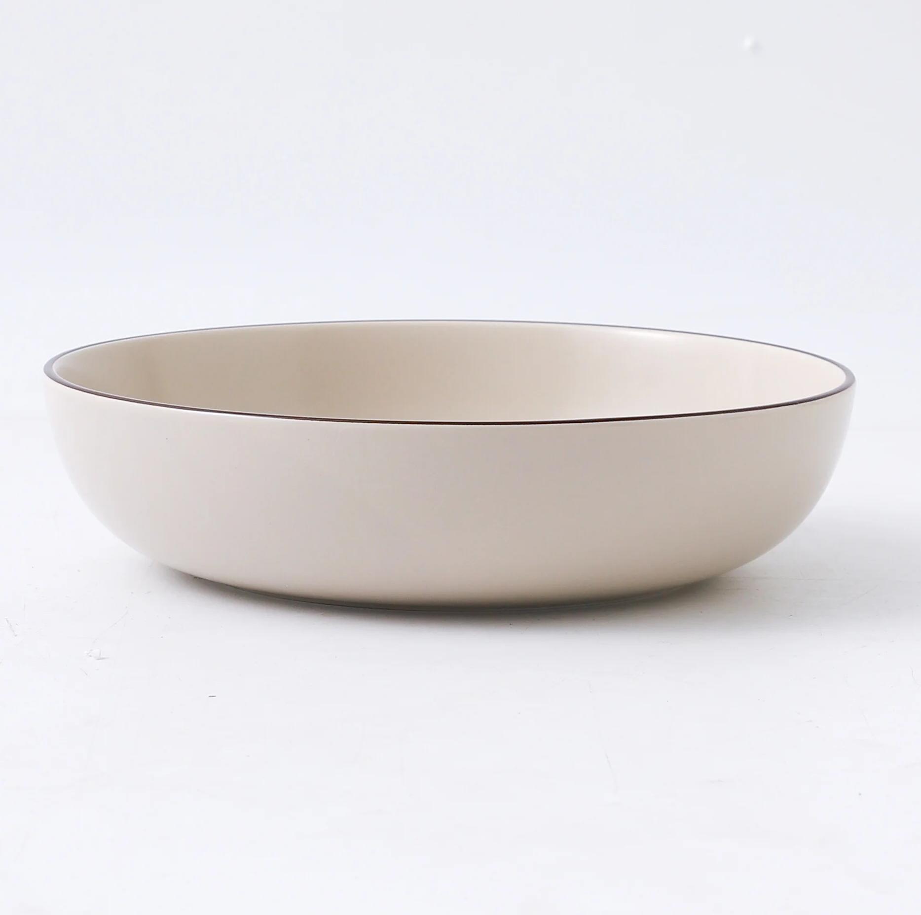 Porcelain Dinner Set 8.25" Deep Plate 213mm, Khaki